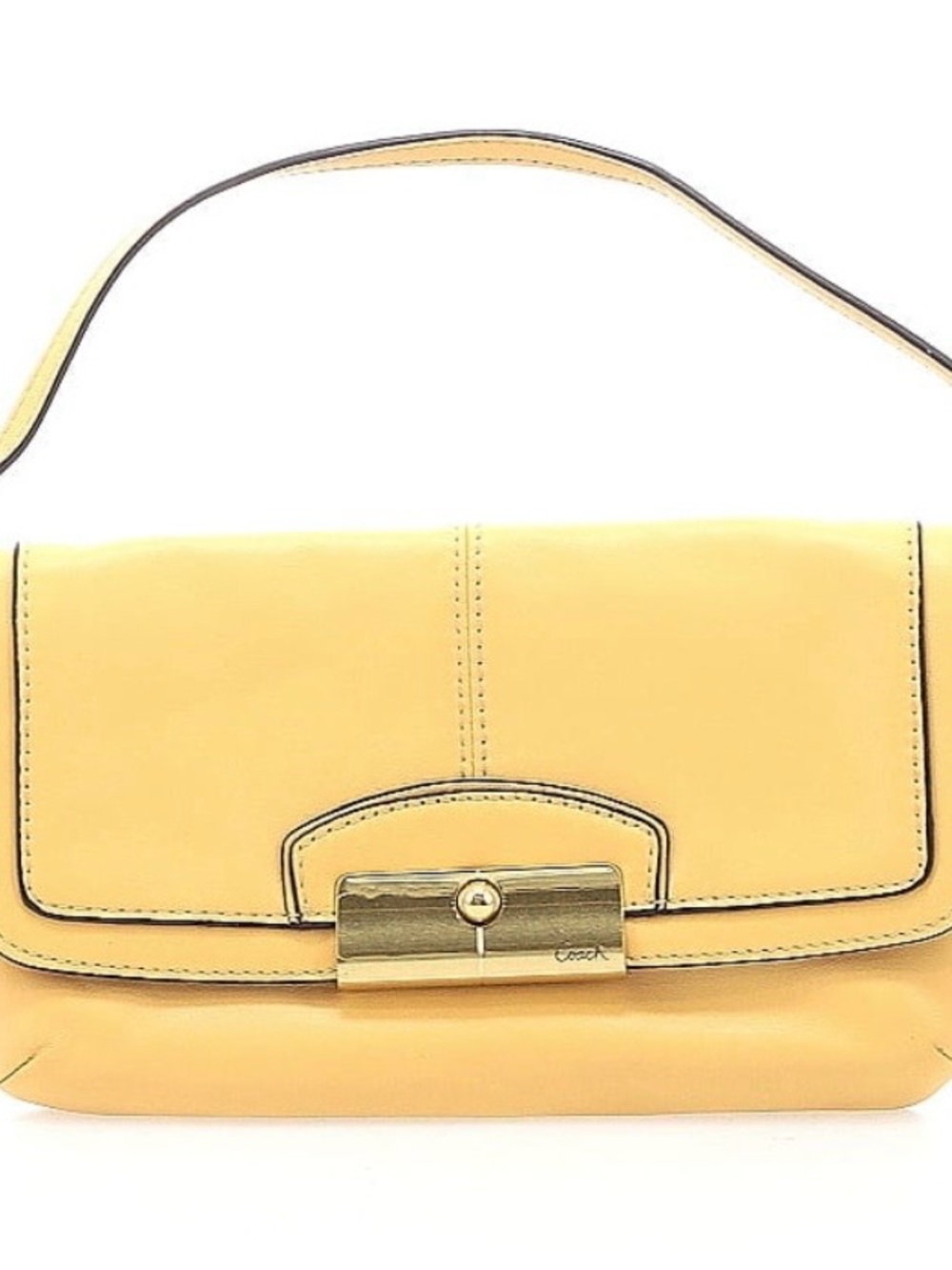 Coach Kristen Yellow Leather Bag with Wallet card slots vintage